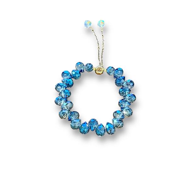 Swarovski Beaded Bracelet- Blue Gold - Picture 4 of 10